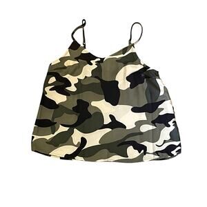Camo Print Tank‎ Top Adjustable Strap Casual Sleeveless Shirt